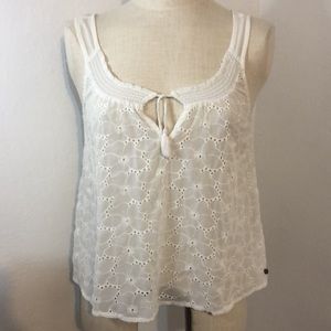 Abercrombie white cropped tank top XL